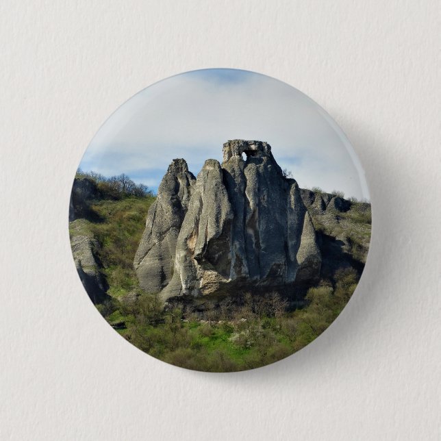 Schöne Klippen Foto Runde Abzeichen Button (Vorderseite)