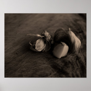 Schöne Knoblauch Stillleben Kunstfotografie Poster