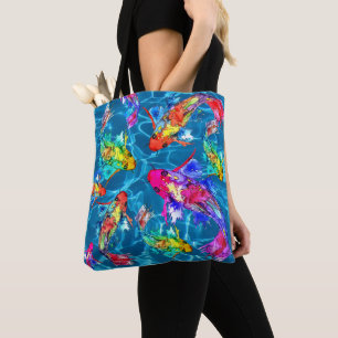 Schöne Koi Fish Pond Tote Tasche