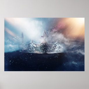 Schöne Königin und Königskrone Poster