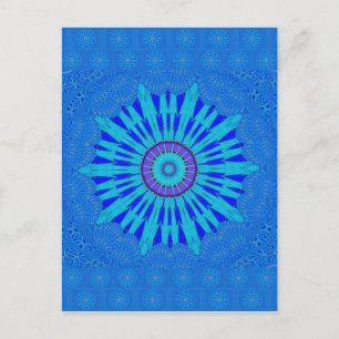 Schöne königsblaue Mandala-Kunst Postkarte