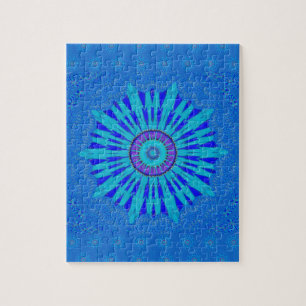 Schöne königsblaue Mandala-Kunst Puzzle