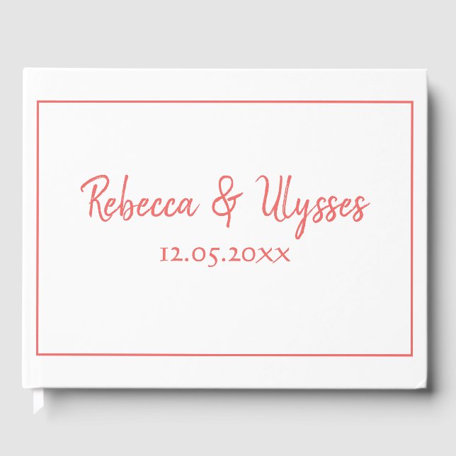 Schöne Korallen und Weiß Gästebuch (Vorderseite)