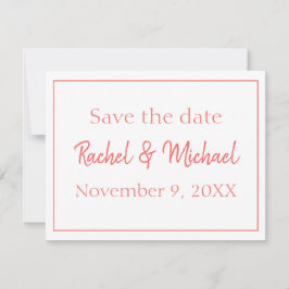 Schöne Korallen und Weiß Save the Date