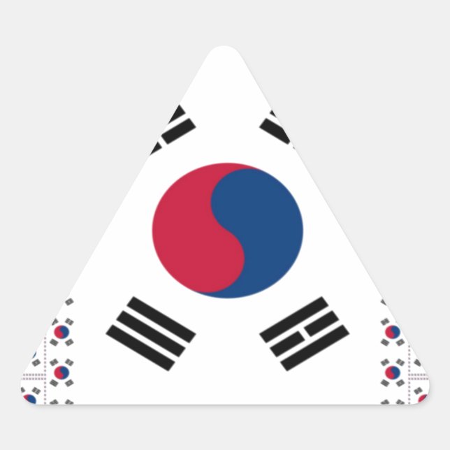 Schöne koreanische Flagge: Eine unendliche Kunst Dreieckiger Aufkleber (Vorderseite)