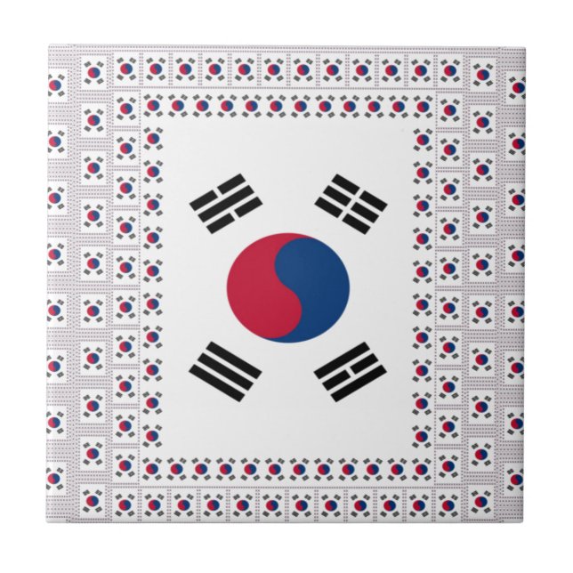 Schöne koreanische Flagge: Eine unendliche Kunst Fliese (Vorderseite)