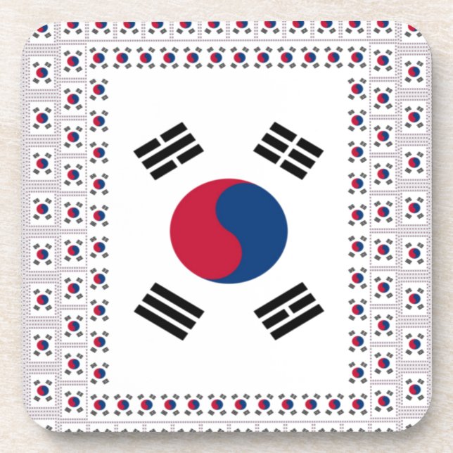 Schöne koreanische Flagge: Eine unendliche Kunst Getränkeuntersetzer (Vorderseite)