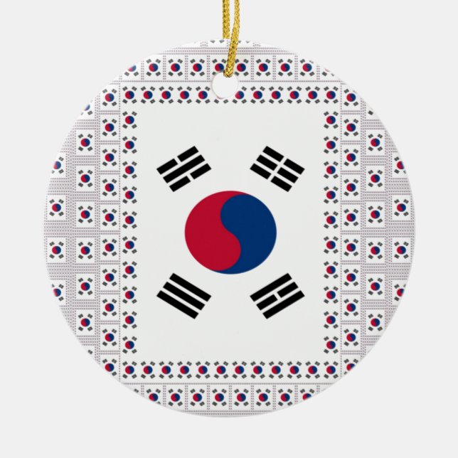 Schöne koreanische Flagge: Eine unendliche Kunst Keramikornament (Vorne)