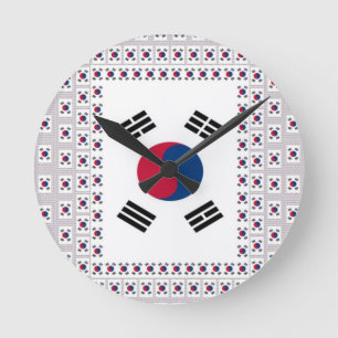 Schöne koreanische Flagge: Eine unendliche Kunst Runde Wanduhr