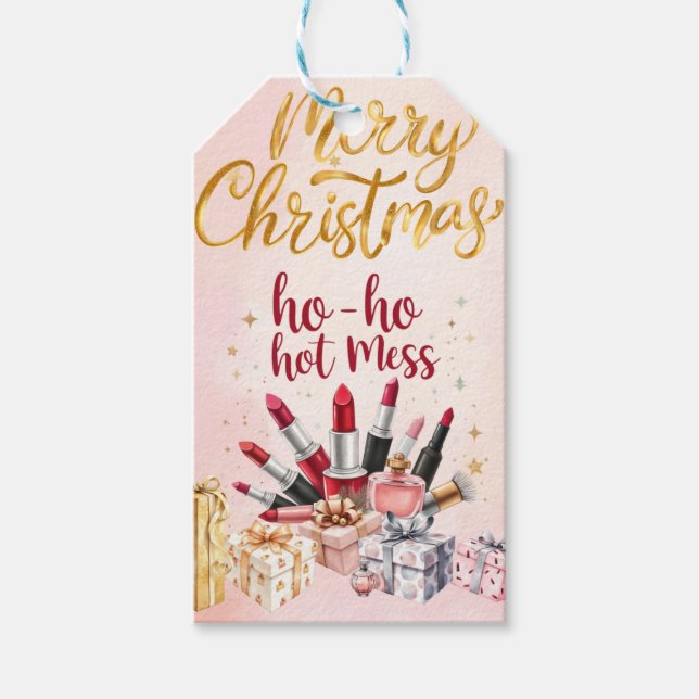 Schöne Kosmetik inspiriert  Geschenkanhänger (Vorderseite)