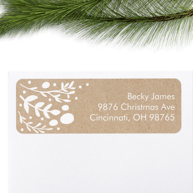 Schöne Kraft Foliage Weihnachtsadressen Labels (Von Creator hochgeladen)