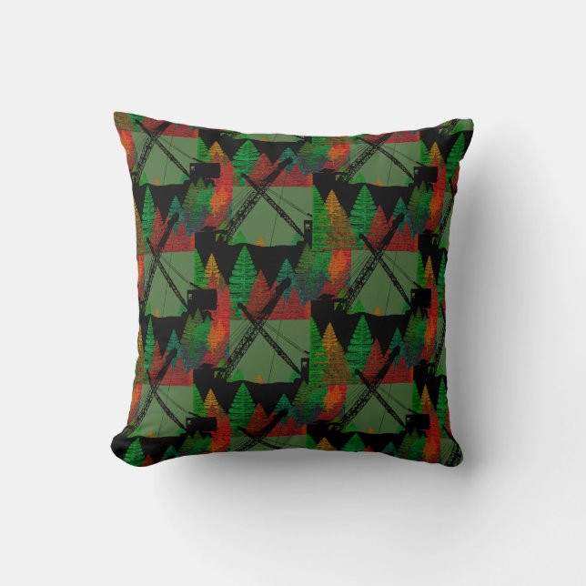 Schöne Krane Operator Crawler Kranart Kissen (Vorderseite)