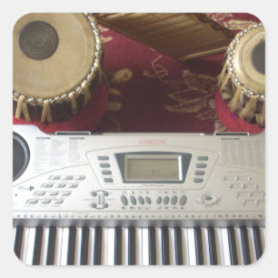 Schöne Kreative Ecke: Musikalisches Tapezierhaus Quadratischer Aufkleber