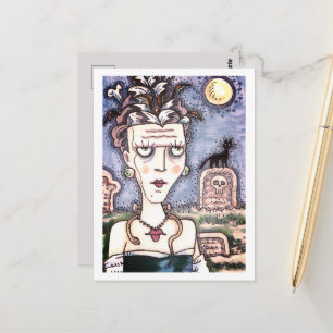 SCHÖNE KREEPIE FRANKENELLA MONSTER, GRAVEN, CAT POSTKARTE