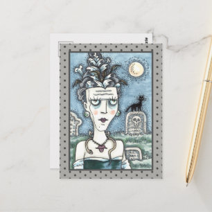 SCHÖNE KREEPIE FRANKENELLA MONSTER, GRAVEN, CAT POSTKARTE