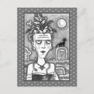 SCHÖNE KREEPIE FRANKENELLA MONSTER, GRAVEN, CAT POSTKARTE
