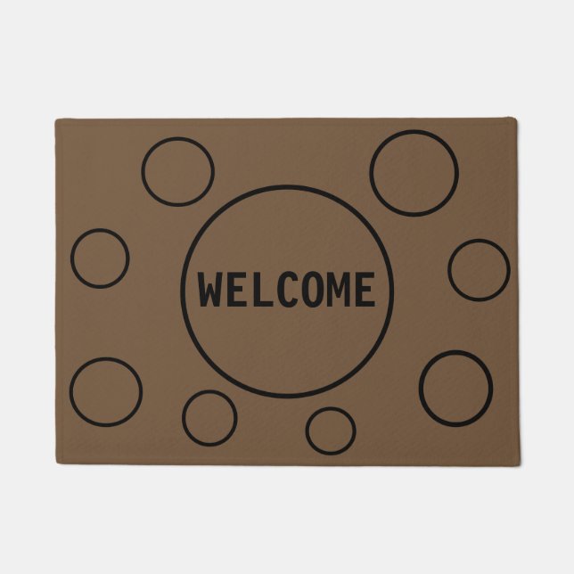 Schöne Kreise auf Braun Fußmatte (Vorderseite)