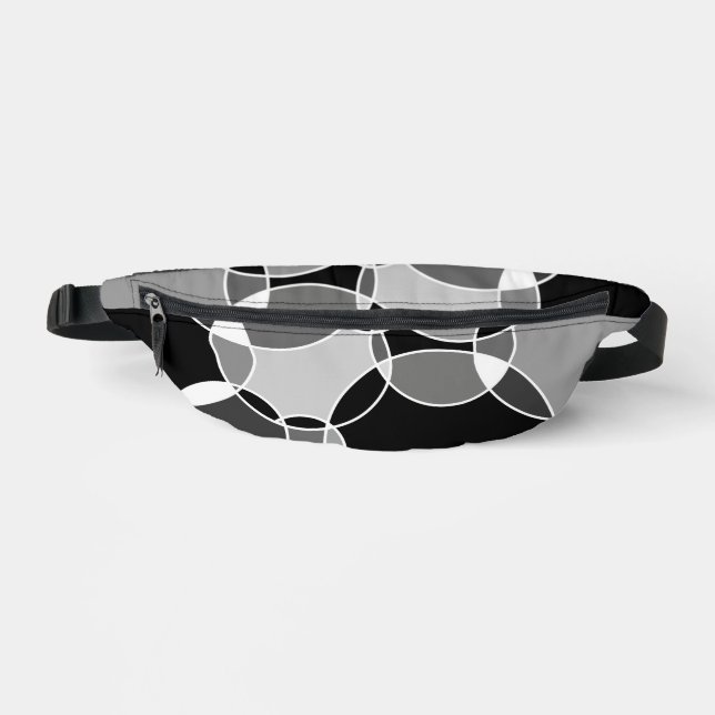 Schöne Kreise mit Schwarzweiß Bauchtasche (Vorderseite)