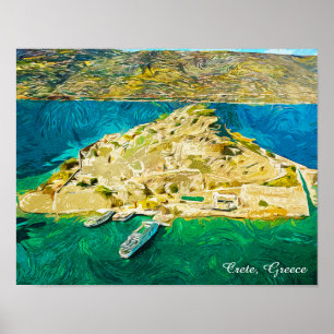 Schöne Kreta Griechenland Landschaft Ölgemälde Poster