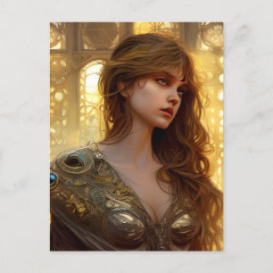 Schöne Kriegerfrau Postkarte