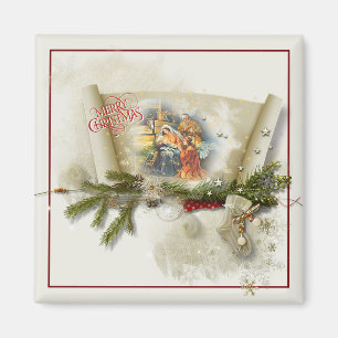 Schöne Krippe individuelle Feiertage Magnet