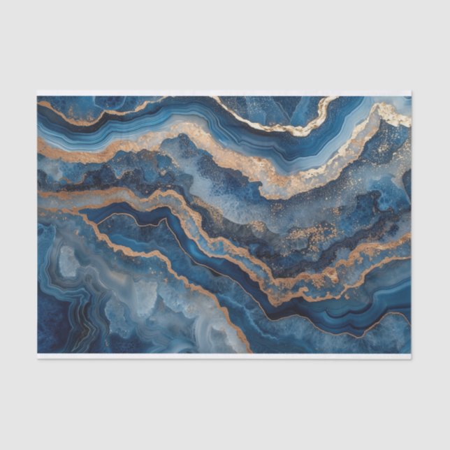 Schöne Kristallgeode in Blautönen Seidenpapier (Vorderseite)