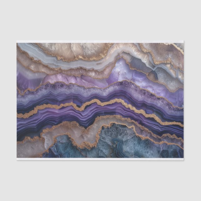 Schöne Kristallgeode in lila und gold Seidenpapier (Vorderseite)