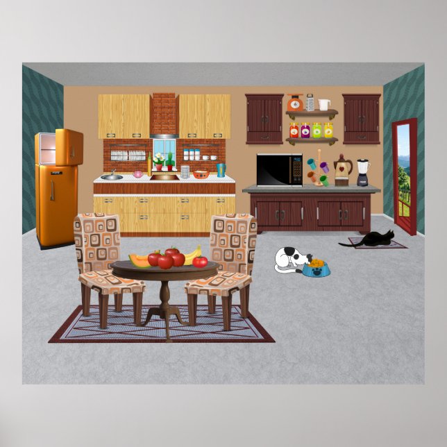 Schöne Küche Poster (Vorne)