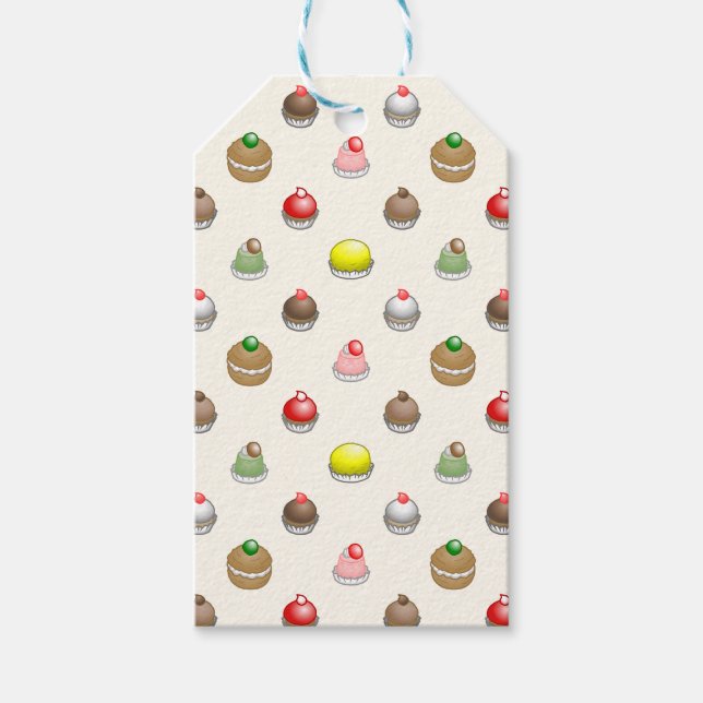 Schöne Kuchen in hübschen Farben Geschenkanhänger (Vorderseite)