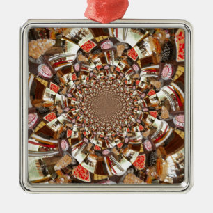 Schöne Kuchen und Desserts Silbernes Ornament