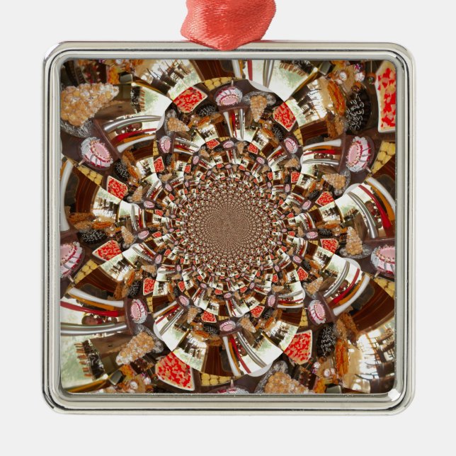 Schöne Kuchen und Desserts Silbernes Ornament (Vorne)