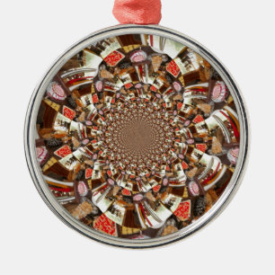 Schöne Kuchen und Desserts Silbernes Ornament