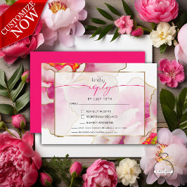 Schöne, kühne Scarlet Peony RSVP Karte
