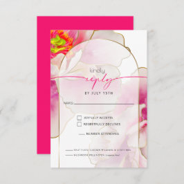 Schöne, kühne Scarlet Peony RSVP Karte