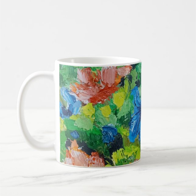 Schöne Kunst-Blume Kaffeetasse (Links)