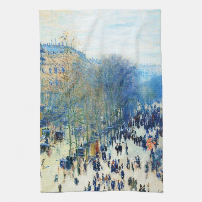 Schöne Kunst Boulevard-DES Capucines Claude Monet Küchentuch (Vertikal)