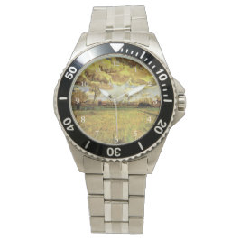 Schöne Kunst Landschaft Öl Malerei Uhr. Horizontal Armbanduhr