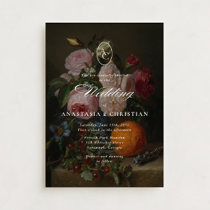 Schöne Kunst Vintages Blumenleben Hochzeit Einladung