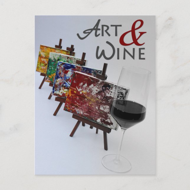 Schöne Kunst & Wein Postkarte! Postkarte (Vorderseite)
