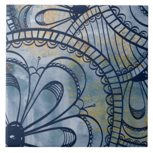 Schöne künstlerische, blaue Imitate aus Industri Fliese