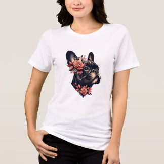 Schöne künstlerische Frenchie Tri-Blend Shirt