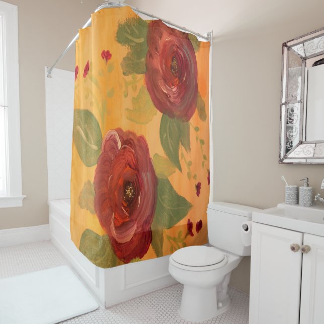 Schöne Künstlerische Rose Duschvorhang (Beispiel)