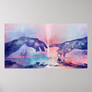 Schöne Kunstmalerei, surrealistische handbemalte H Poster