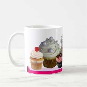 SCHÖNE KUPCAKEN, WÜSTENSHOP, Pink, Fuchsia, Weiß Tasse