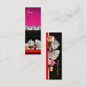 SCHÖNE KUPCAKES WÜSTENSHOP, rosa Lila Violett Mini Visitenkarte