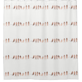 Schöne Kupfer Vögel auf einem Draht | Duschvorhang