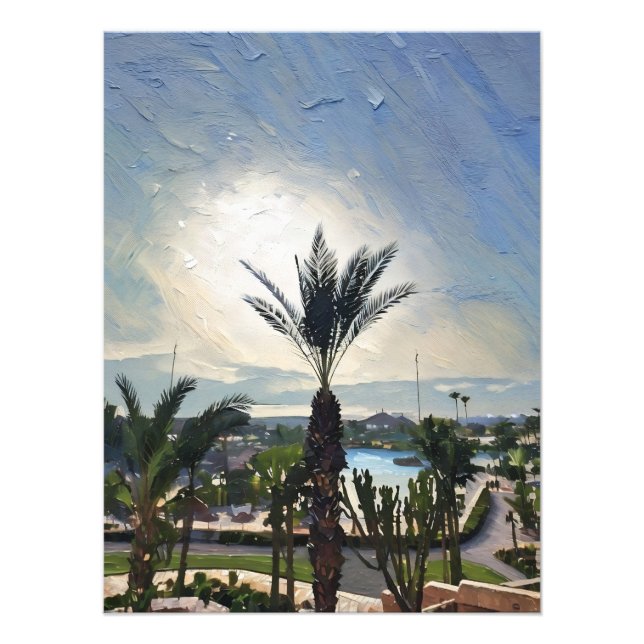 Schöne Küstenlandschaft mit Palmen Fotodruck (Vorne)