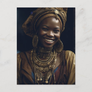 Schöne lächelnde afrikanische Frau Postkarte