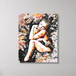 Schöne Lady Abstrakt Art Wrapped Canvas Leinwanddruck