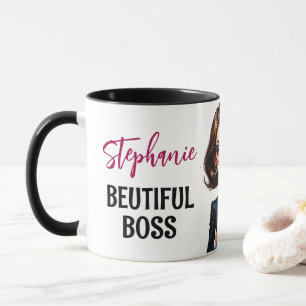 Schöne Lady Boss mit Zitat Tasse